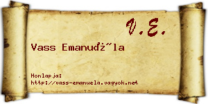 Vass Emanuéla névjegykártya